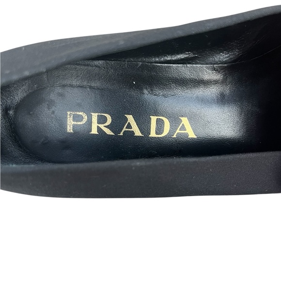 Prada Y2K Vintage Nylon Loafers Acrylic Link Design Block Heel 37.5 EU 7.5 US - Picture 7 of 13